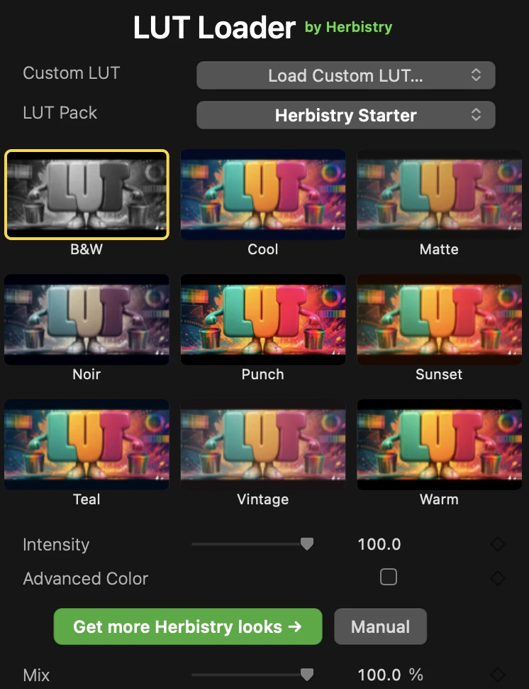 Herbistry LUT Loader screenshot
